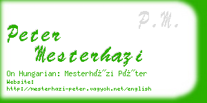 peter mesterhazi business card